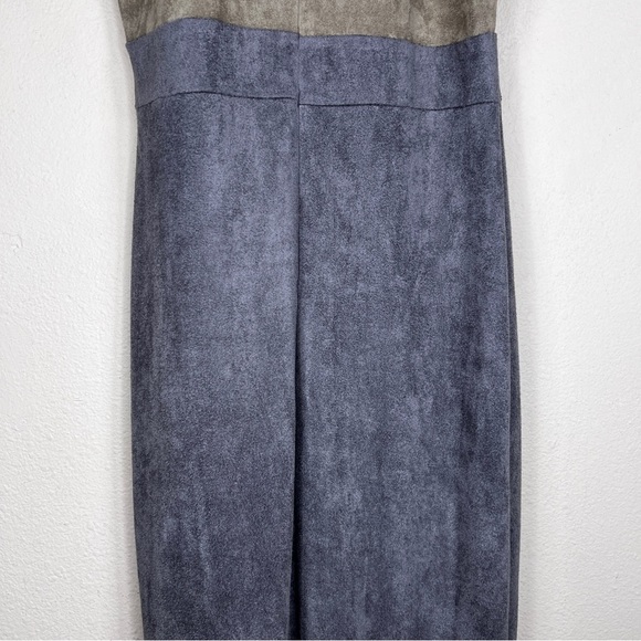 SMALL NUDE BRAND DRESS SLEEVELESS BEIGE GREY STRETCH  FAUX SUEDE - Picture 8 of 11